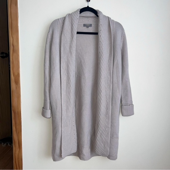 N. Peal London 100% Organic Cashmere Soft Blush Open Front Knit Cardigan Sweater